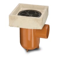 Polypipe Drain Bottle Gully with Anti Splash Surround 110mm Terracotta