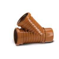 Polypipe Polyrib 45° Double Socket Equal Junction 110mm Terracotta