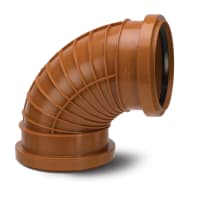Polypipe Polyrib 87.5° Double Socket Bend 110mm Terracotta