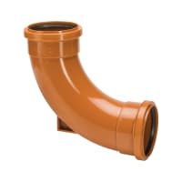 Polypipe Drain 87.5° Double Socket Rest Bend 110mm Brown