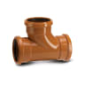 Polypipe Drain 87.5° Triple Socket Equal Junction 160mm Terracotta