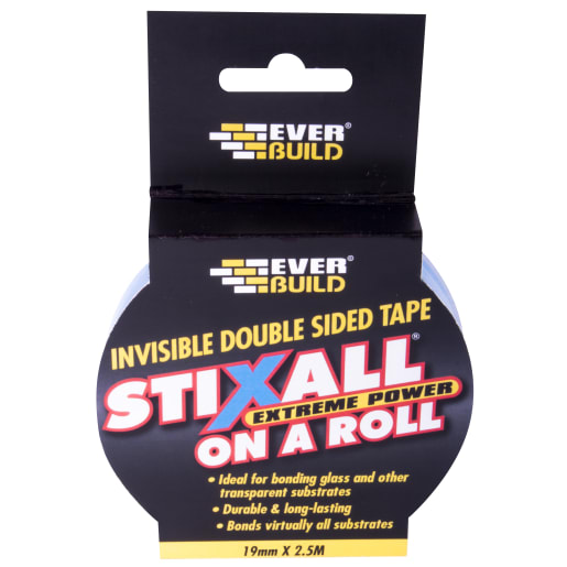 Everbuild Invisible Double Sided Tape 2.5m x 19mm Clear