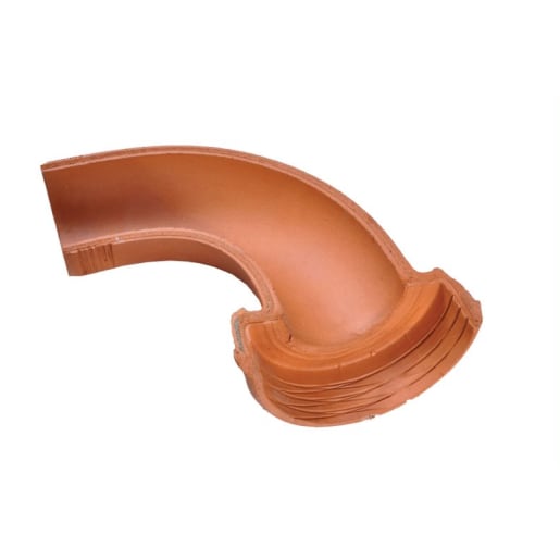 Hepworth 90° Right Hand Clay Channel Bend 100mm Brown